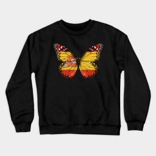 Spanish Flag  Butterfly - Gift for Spanish From Spain Crewneck Sweatshirt